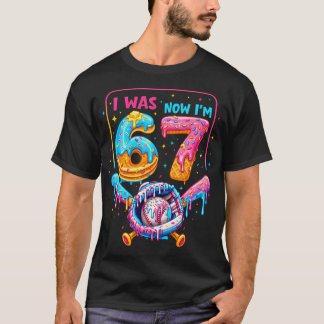 T-shirt Gâteau D'anniversaire 7 Ans Garçons J'étais 6 Main