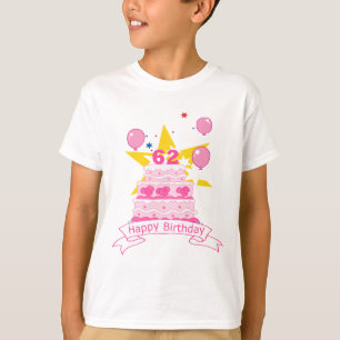T-shirt Gâteau d'anniversaire de 62 ans