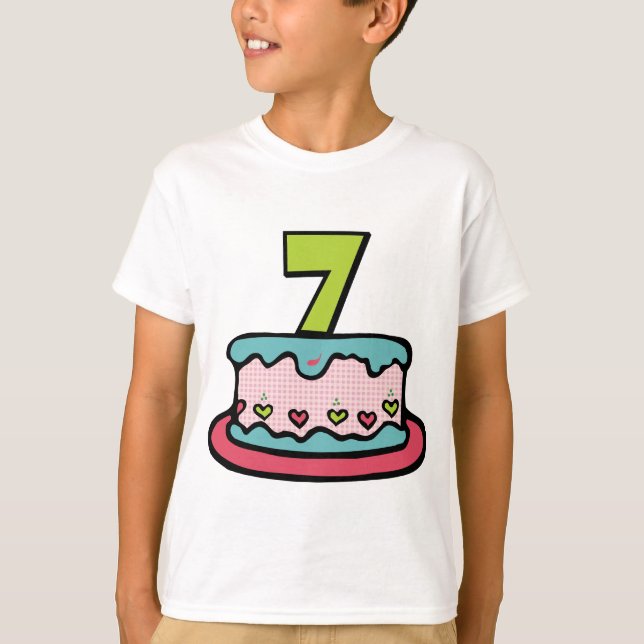 T-shirt Gâteau d'anniversaire de 7 ans (Devant)