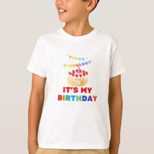 T-shirt Gâteau d'anniversaire et bannières