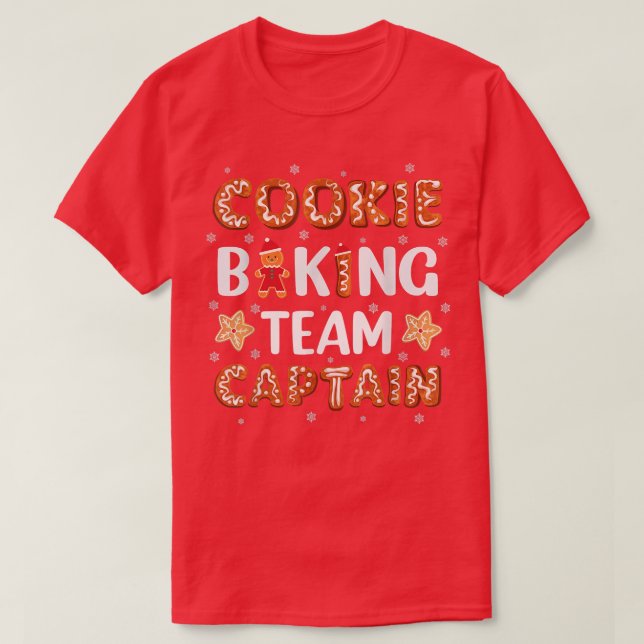 T-shirt Gâteau de Noël Pain d'épice Cookie Équipe De Cuisi (Design devant)