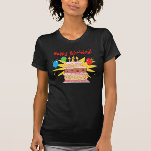 T-shirt Gâteau et ballons de joyeux anniversaire