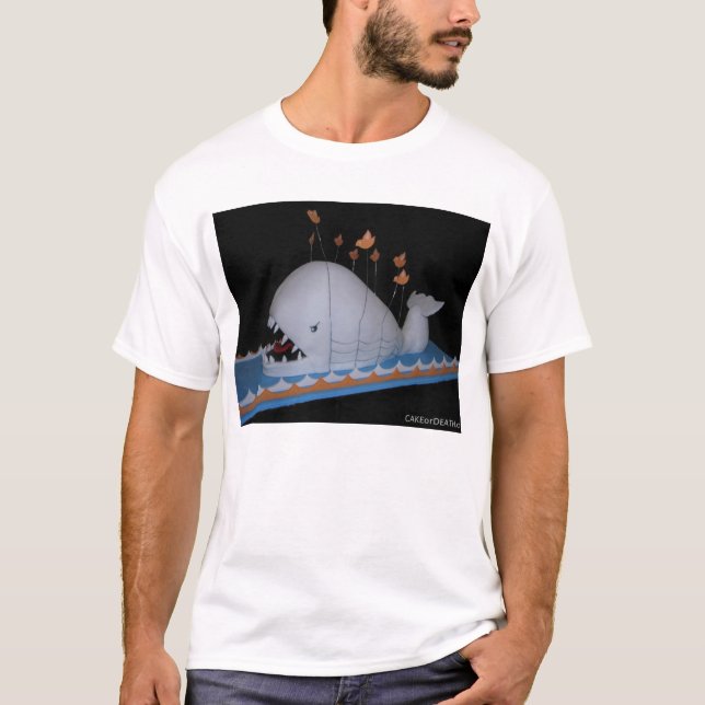 T-shirt Gâteau fâché de baleine d'échouer (Devant)