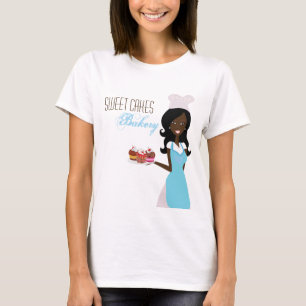 T-shirt Gâteaux de tasse de Baker d'Afro-américain de
