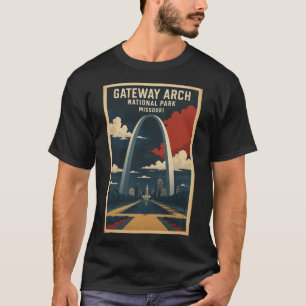 T-shirt Gateway Arch National Park USA Vintage voyage Tour