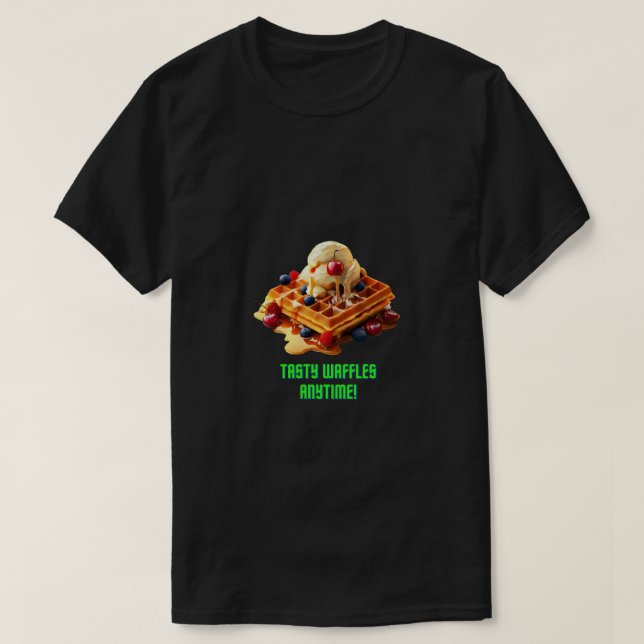 T-shirt gaufre savoureuse : gaufres dorées et croustillant (Design devant)