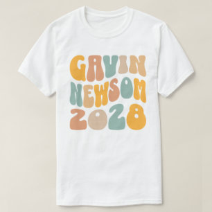 T-shirt Gavin Newsom 2028 Pour Président Texte Ondulé