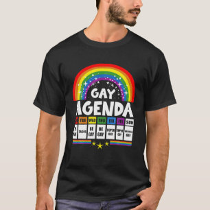 T-shirt Gay Agenda Funny Queer Pride Cadeau Lesbian Bi