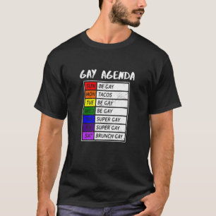 T-shirt Gay Agenda Pride Mois Gay pride Drapeau Lgbt Commu