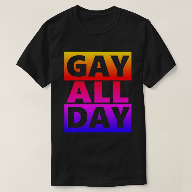 T-shirt Gay All Day Retro (Design devant)