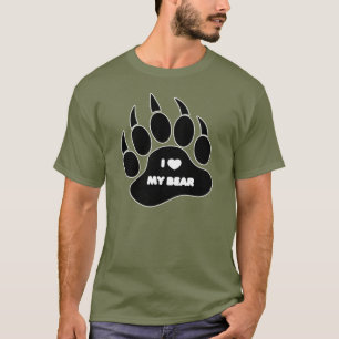 T-shirt Gay Bear Fierté Bear Paw J'aime Mon Ours