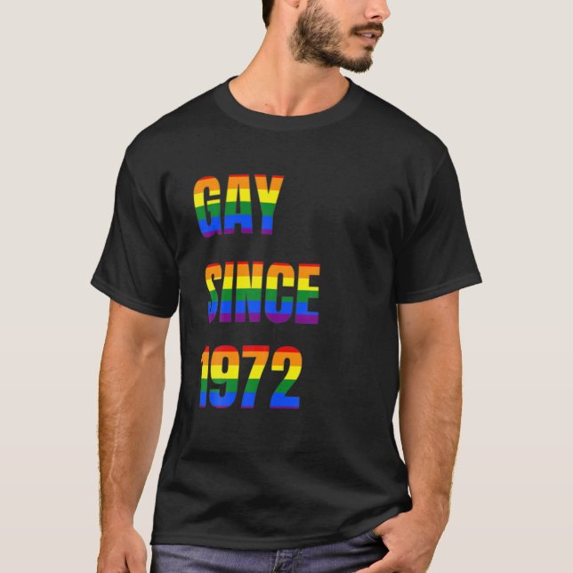 T-shirt Gay Depuis 1972 C'Est Mon Anniversaire LGBT Beau G (Devant)