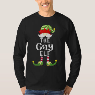 T-shirt Gay Elf Group Christmas Pajama Party