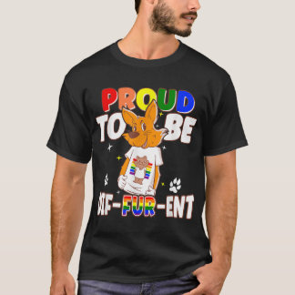 T-shirt Gay Furries fier d'être différents fursuit heureux