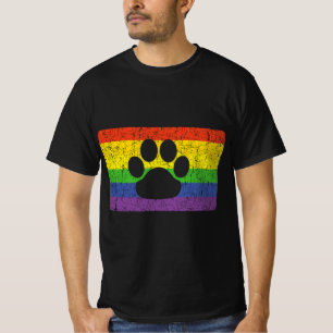 T-shirt Gay Furry Fierté Fandom Paw Rainbow LGBT Drapeau