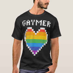 T-shirt Gay Gamer  Gaming Heart Gaymer Lesbian LGBT Pride 