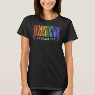 T-shirt Gay Geologist Fierté drapeau Code barre Queer Rain