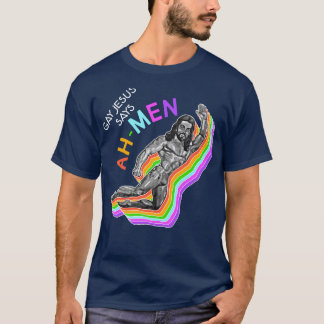 T-shirt Gay Jesus dit AhMen Gay pour Jésus Design