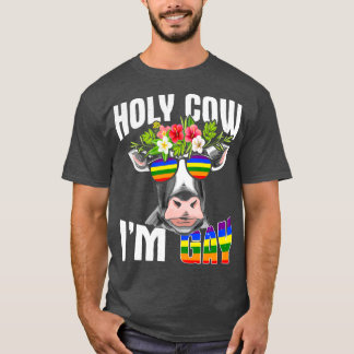 T-shirt Gay LGBT Cow Farmer Design pour Amoureux des anima