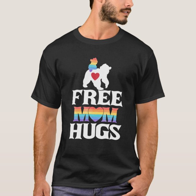 T-shirt Gay LGBT Pride Mama Ours Pour Maman Hugues (Devant)