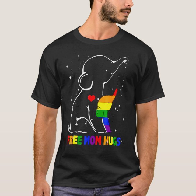 T-shirt Gay Lgbt Pride Maman Elephant Pour Femmes Libérez  (Devant)