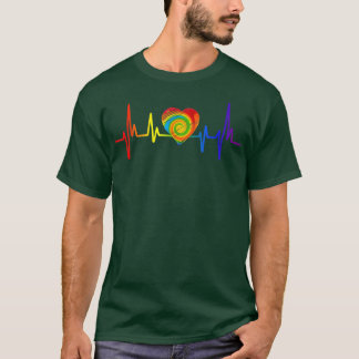 T-shirt Gay Lovely LGBT Pride Heartbeat Lesbian Gays Lovel