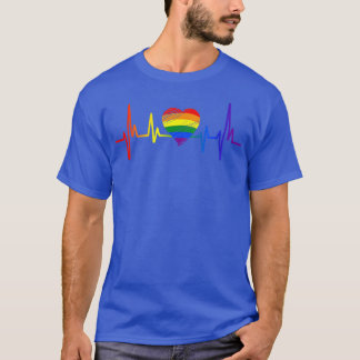 T-shirt Gay Lovely LGBT Pride Heartbeat Lesbian Gays Lovel