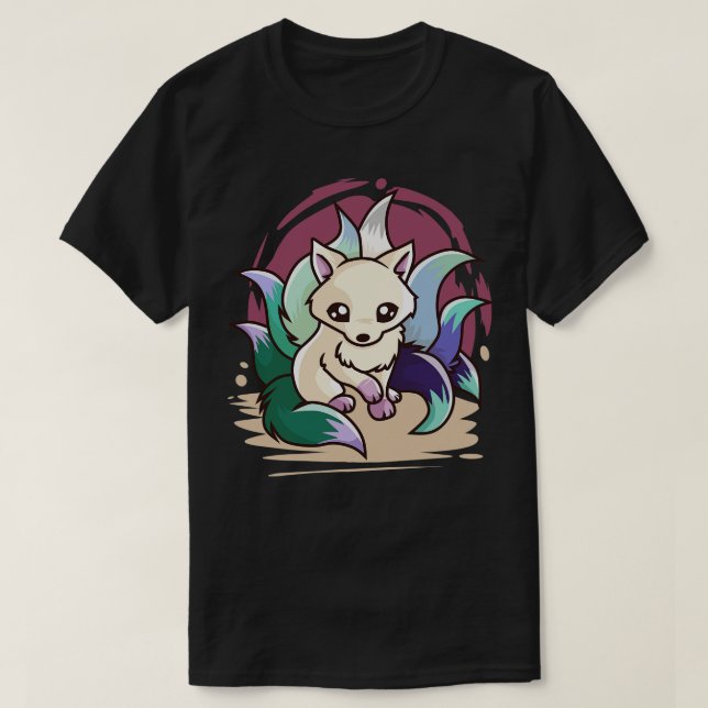 T-shirt Gay Man Pride Cute Kitsune (Design devant)