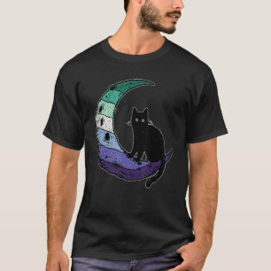 T-shirt Gay Man Pride Flag Cat Moon Cute