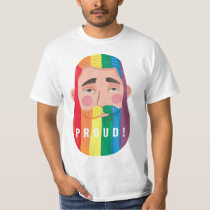 T-shirt Gay pride arc-en-ciel drapeaux sexe barbe hommes T
