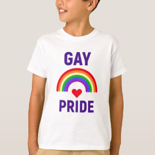 T-shirt Gay pride Coeur et arc-en-ciel