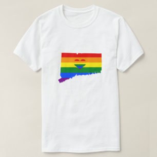 T-shirt Gay pride Connecticut Rainbow Flag Heart GLBTQ