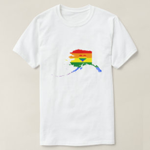 T-shirt Gay pride de l'Alaska Rainbow Flag Coeur GLBTQ Des