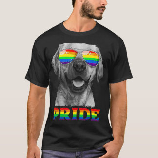 T-shirt Gay pride du Labrador LGBT Arc-en-ciel Lunettes de