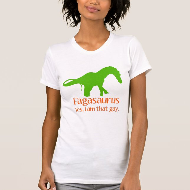 T-shirt Gay pride - Fagasaurus (Devant)