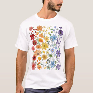 T-shirt Gay pride Fleur sauvage subtil Lgbtq Mois Rainbow 