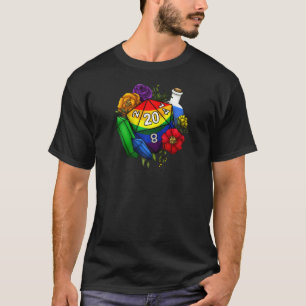 T-shirt Gay pride Fleur Tabletop Rpg Jeu de dés de jeu Ra