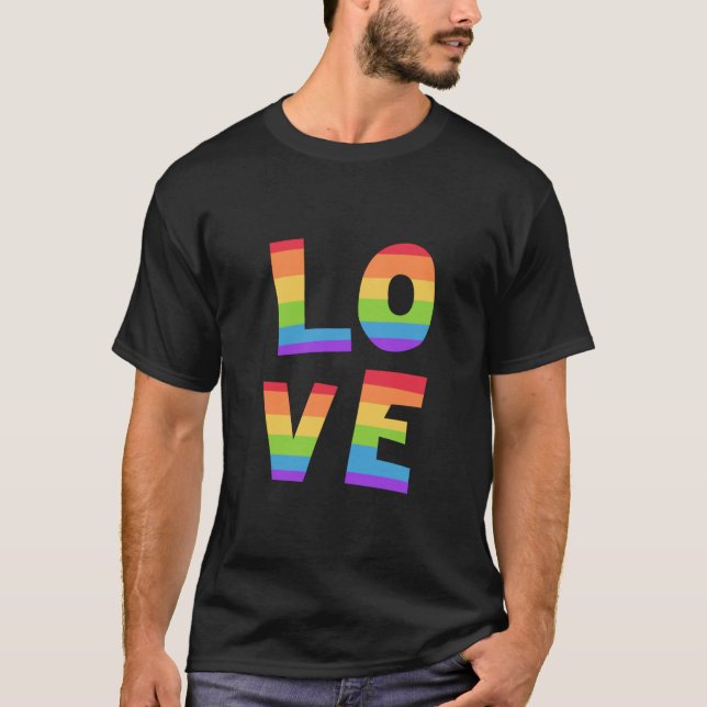 T-shirt Gay pride LGBT rainbow flag amour LGBTQ (Devant)