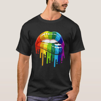 T-shirt Gay pride LGBT Rainbow Lip