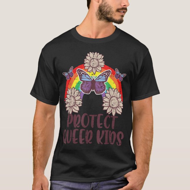 T-shirt Gay Pride Month Protect Queer Lgbtq Ally Rainbow  (Devant)