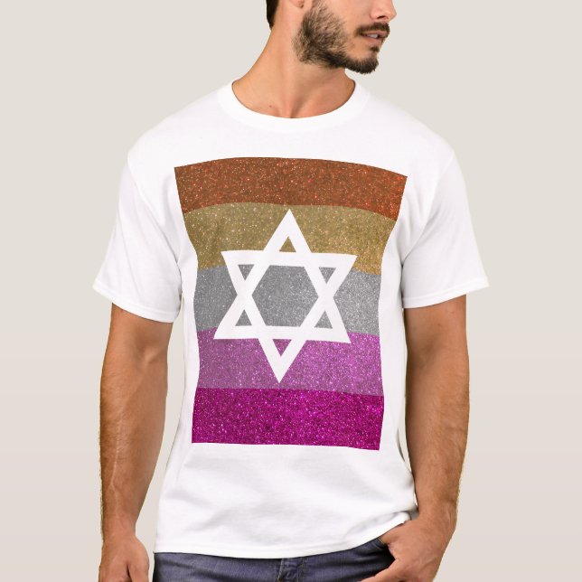 T-shirt Gay pride Parties scintillant Lesbienne Étoile jui (Devant)