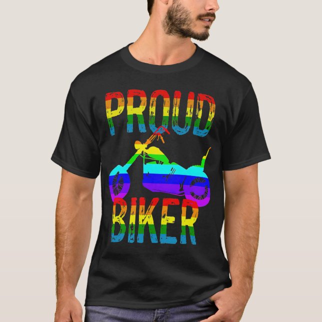 T-shirt Gay pride Proud Biker (Devant)