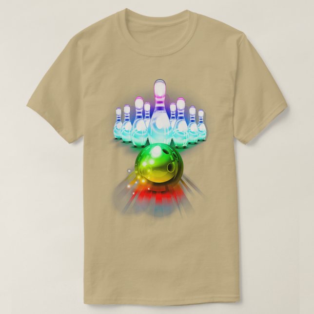 T-shirt Gay Rainbow Matching Team Bowling T (Design devant)