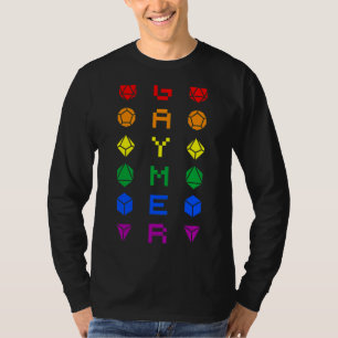 T-shirt Gaymer D20 Rainbow Dice Lgbt Pride Gay Gamer