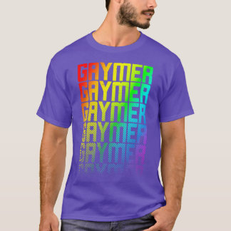 T-shirt Gaymer LGBTQ - Gay pride arc-en-ciel - texte fond