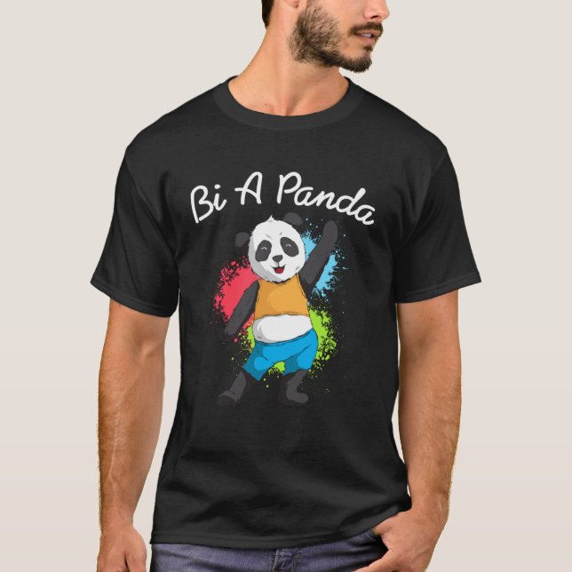 T-shirt Gaypride Bi Panda Bear LGBT Gay Lesbienne Bisexual (Devant)