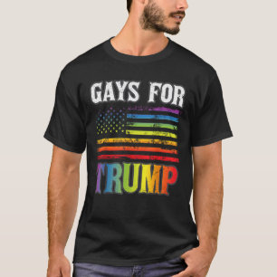 T-shirt Gays Pour Trump LGBT Pride Gay Rainbow Flag Vote R