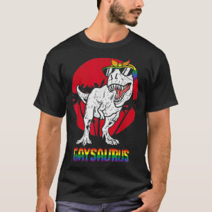 T-shirt Gaysaurus Dinosaur Lesbian TRex LGBTQ Rainbow Gay