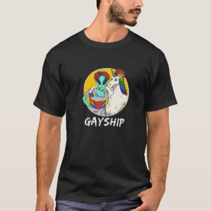 T-shirt Gayship Gay Amitié Alien Unicorn Homosexuel Ga