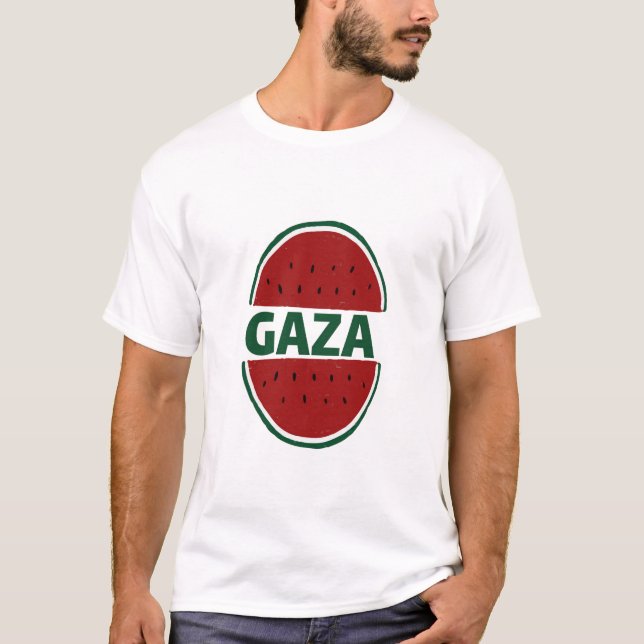 T-shirt Gaza, couleurs pastèques, solidarité palestine, (Devant)
